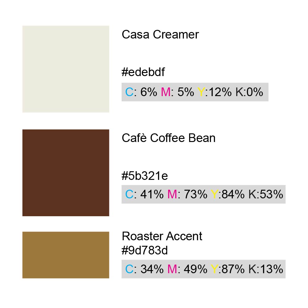 Case de Cafe brand color palette