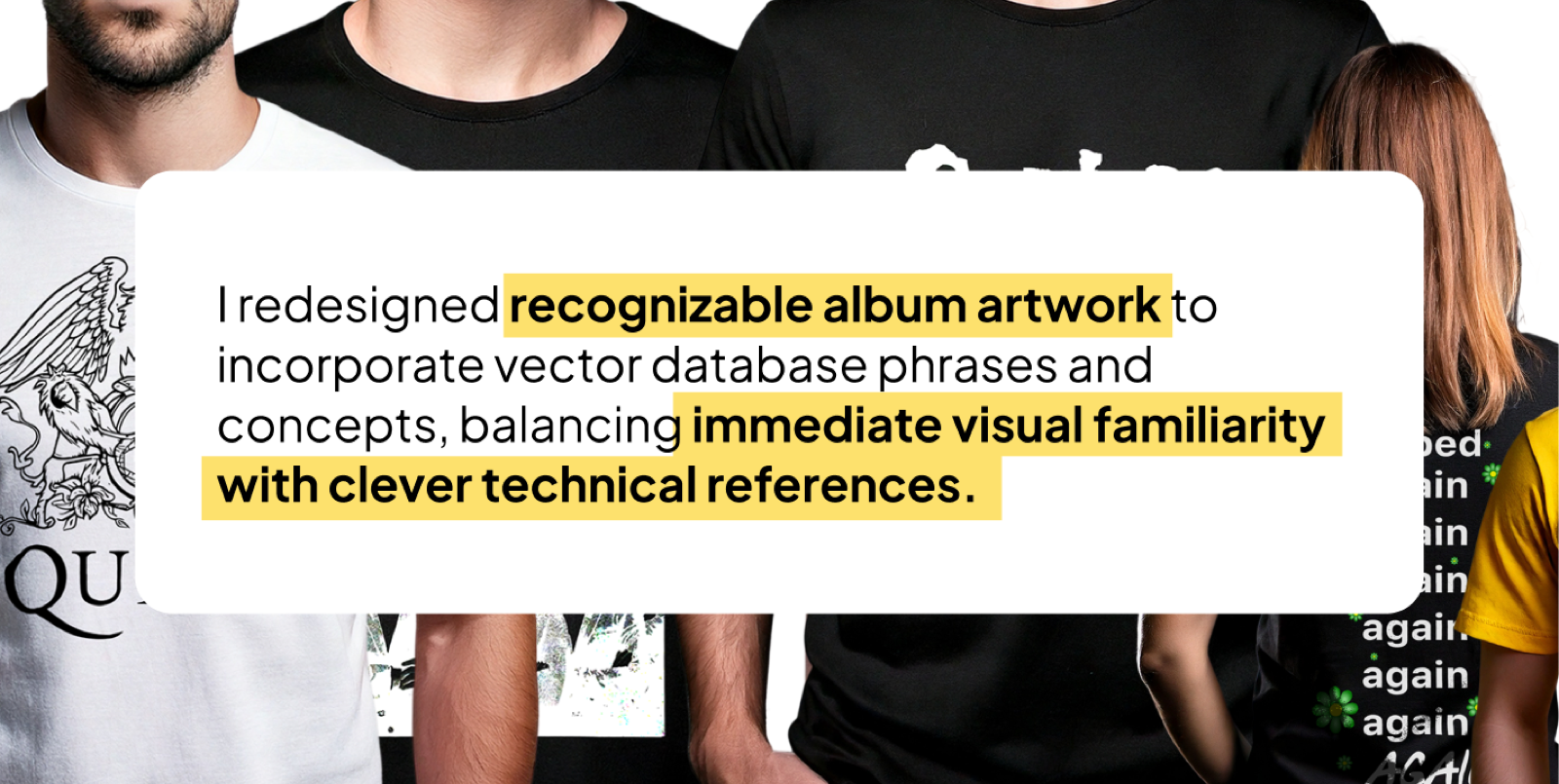 Vector database band t-shirts